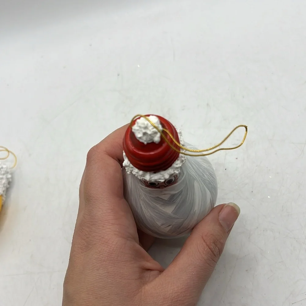 Vintage Handpainted Light Bulb Christmas Ornaments Santa Reindeer Collectible